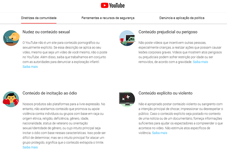 Política de privacidade do Youtube